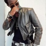 Chrome Hearts Leather Jacket and Silver Jewelry Streetwear Style
