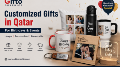 Customized Gifts in Qatar by Gifto Graphics featuring personalized mugs, photo frames, digital portraits, and unique gifts for birthdays and events