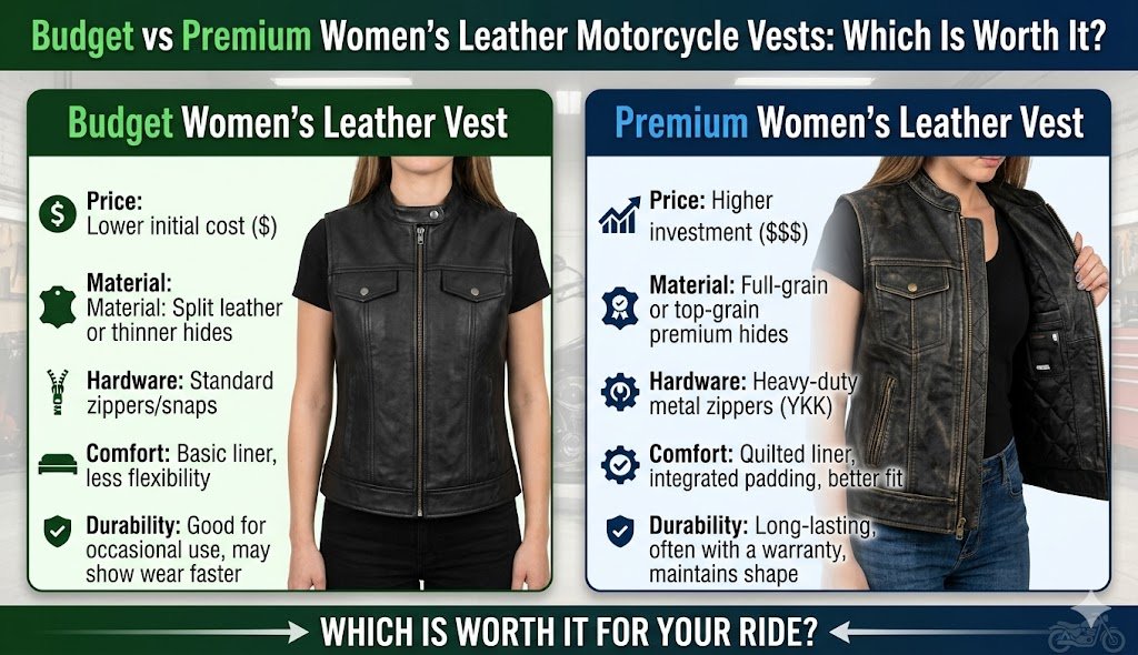 womens-leather-motorcycle-vest-budget-vs-premium