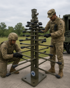 Soldiers Using Dual Polarized Log Periodic Antenna